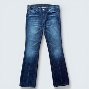 7 For All Mankind Mid Rise Bootcut Jeans Dark Blue Wash Size 29 USA Made